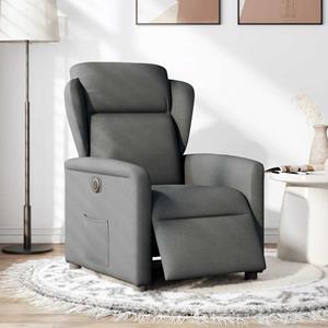 VidaXL Fauteuil elektrisch verstelbaar stof donkergrijs