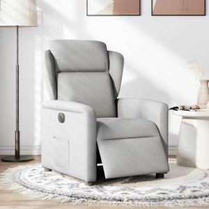 VidaXL Fauteuil elektrisch verstelbaar stof wolk grijs
