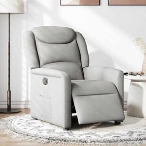 VidaXL Fauteuil elektrisch verstelbaar stof wolk grijs