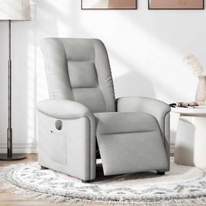 VidaXL Fauteuil elektrisch verstelbaar stof wolk grijs