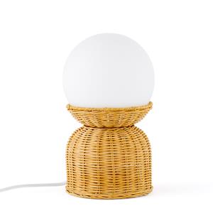 LA REDOUTE INTERIEURS Lamp in rotan en opaline glas, Proviny
