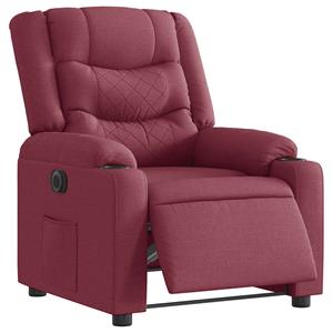 VidaXL Fauteuil verstelbaar elektrisch stof wijnrood