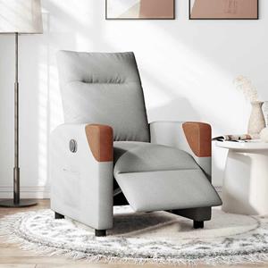 VidaXL Fauteuil elektrisch verstelbaar stof wolk grijs