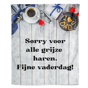 PillowBuddies Fleecedeken Vaderdag - Grijze Haren - Pillow Buddies