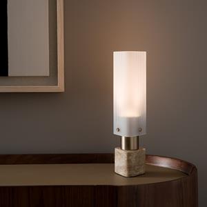 AM.PM Lamp glas/travertijn, Strozzi, design E.Gallina,&