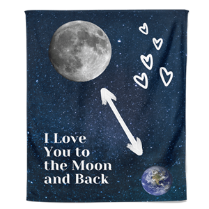 PillowBuddies Valentijn Fleecedeken I Love you to the Moon and back - Pillow Buddies