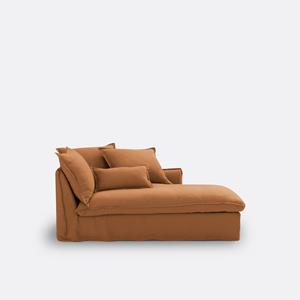 LA REDOUTE INTERIEURS Longchair, gekreukt linnen, Odna