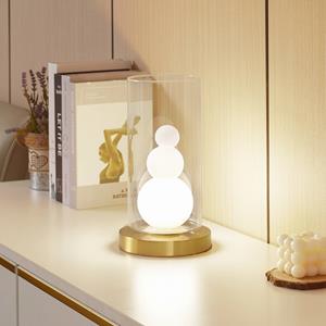 LINDBY tafellamp Kupla, opaal/helder, glas, Ø 20 cm, G9