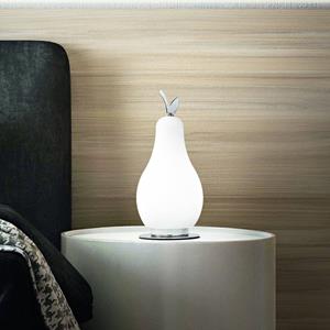 Fabas Luce Wilma LED tafellamp, messing/wit, bolvormig, dimbaar