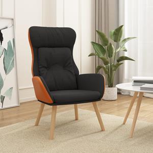 VidaXL Relaxstoel stof en PVC zwart