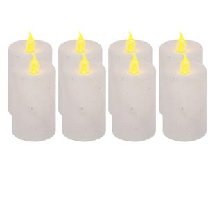 Feeric lights & Christmas Feeric Lights LED kaarsen/stompkaarsen set - 8x stuks - wit - H7,5 cm kunststof -