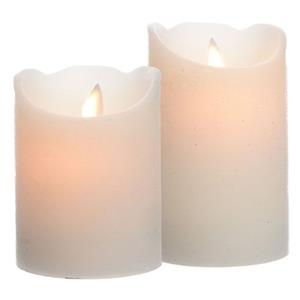 Merkloos Led kaarsen combi set 2x stuks warm wit 10 en 12 cm -