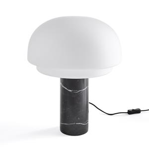 LA REDOUTE INTERIEURS Paddestoellamp in opaline en marmer  H43.1 Agathilda