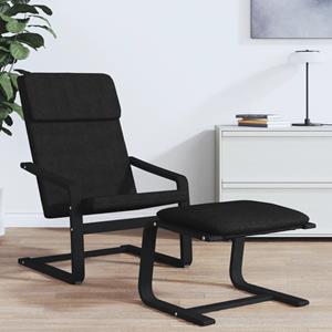 VidaXL Relaxstoel stof zwart