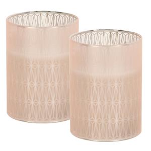 Home & Styling Luxe LED kaarsen - 2x st - in glas - warm wit - D7,5 x H10 cm -