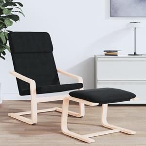 VidaXL Relaxstoel stof zwart