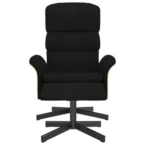 VidaXL Fauteuil verstelbaar met voetenbank stof zwart