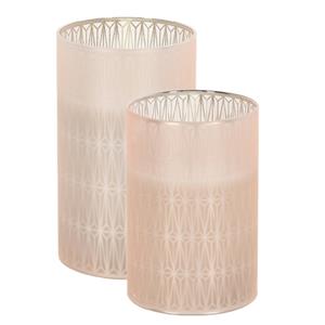 Home & Styling Luxe LED kaarsen in glas - set 2x st - 10 en 12,5 cm - warm wit -