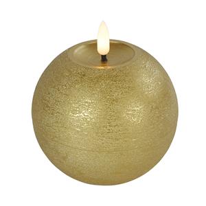 Countryfield LED kaars/bolkaars- goud - B10 x H11 cm - Lyon - warm wit -