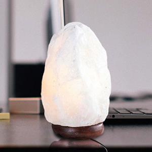 Globo Zoutkristal-tafellamp Stone, wit
