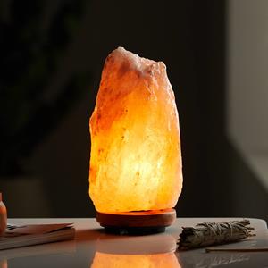 Globo Zoutkristal-tafellamp Stone, natuurkleuren