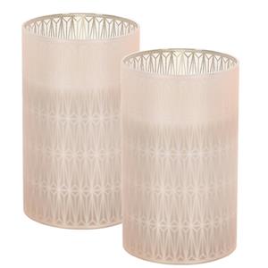 Home & Styling Luxe LED kaarsen - 2x - in glas - warm wit - D7,5 x H12,5 cm -
