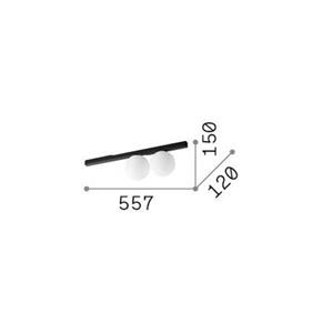 Ideallux Ideal Lux Binomio plafondlamp, wit, 2-lamps, metaal, glas