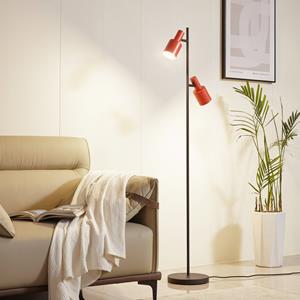 LINDBY vloerlamp Ovelia, oranje/zwart, metaal, E27