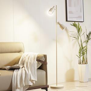 LINDBY vloerlamp Ovelia, beige, metaal, E27