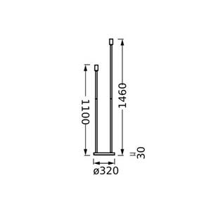 LEDVANCE vloerlamp Decor Stick 2-lamps, hoogte 146cm, donkergrijs
