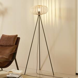 LINDBY vloerlamp Lielle, natuurlijk bamboe, Ø 40 cm