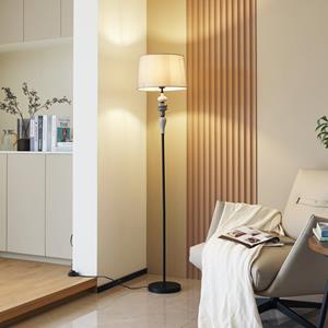 LINDBY Haldorin vloerlamp, grijs/zwart, textiel, 157 cm