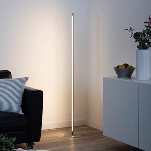 JUST LIGHT. LED vloerlamp Bella, recht, hoekige voet, staal