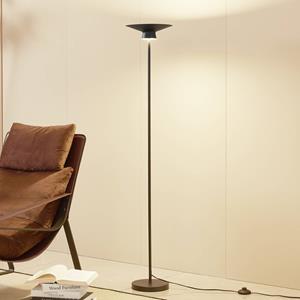LINDBY LED vloerlamp Norvind, zwart, metaal, 1-lamp