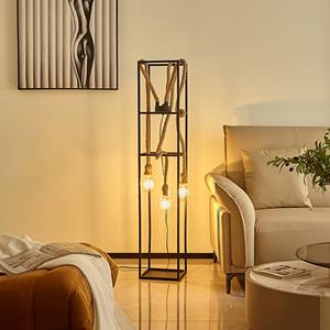LUCANDE Vlados vloerlamp, kooi, 3-lamps.