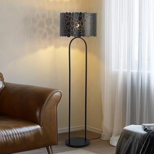 LINDBY Aralena vloerlamp, zwart/goud, hoogte 143,5 cm