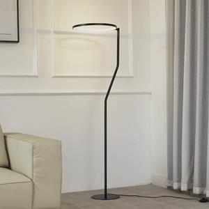 LINDBY LED vloerlamp Rayon, zwart, metaal, hoogte 150,3 cm