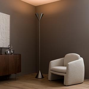 AM.PM Staande lamp met dubbele kegel, geborsteld nikkel, Moke