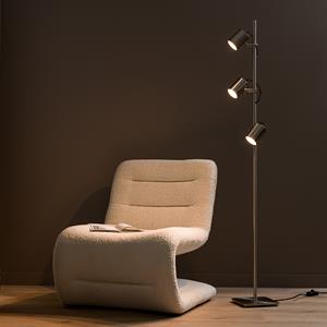 AM.PM Staande lamp met spots, satijnnikkel afwerking, Girevole