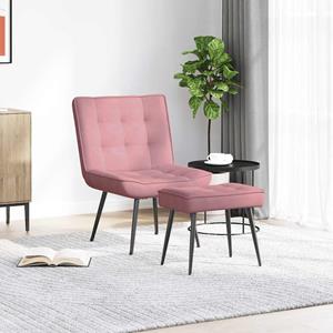 VidaXL Relaxstoel met voetenbank fluweel roze