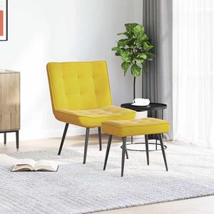 VidaXL Relaxstoel met voetenbank fluweel geel
