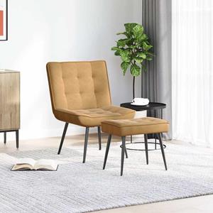 VidaXL Relaxstoel met voetenbank fluweel bruin