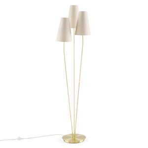 LA REDOUTE INTERIEURS Drievoudige staande lamp in messing, linnen&rotan, Amaya