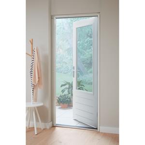 CanDo Hordeur Standaard - Rolhor - Wit Profiel - Grijs Gaas - 105x215cm