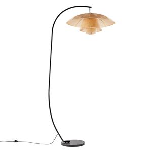 LA REDOUTE INTERIEURS Boogvormige staande lamp in staal en rotan, Lola