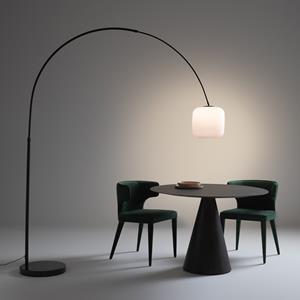 AM.PM Gebogen staande lamp, opaline en marmer, Elita