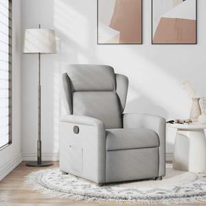 VidaXL Fauteuil verstelbaar stof wolk grijs