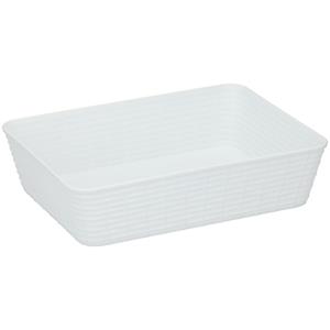 Edco Opbergmandjes - kunststof - wit - 25 x 19 x 6 cm -