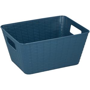 Edco Opbergmandjes - blauw - kunststof - 26 x 20 x 13 cm -