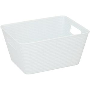 Edco Opbergmandjes - wit - kunststof - 26 x 20 x 13 cm -